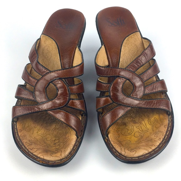 Sofft Shoes - Sofft Leather Sandal Heels Brown 8